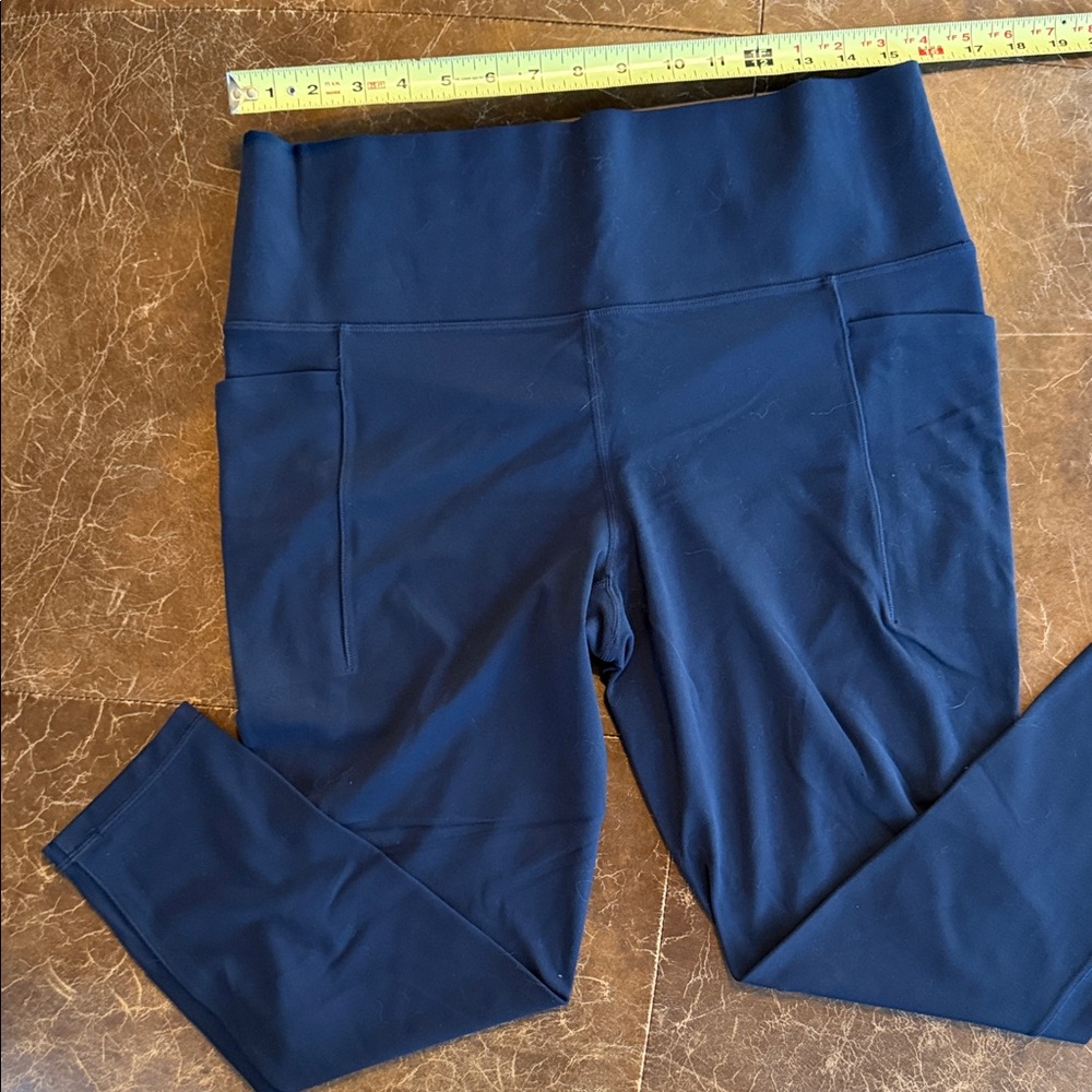 Athleta Navy Blue Leggings with Side Pockets